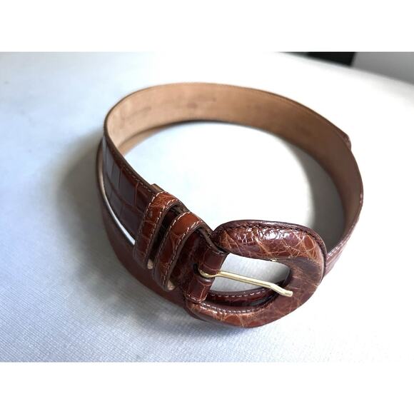 Takashimaya New York Belt Genuine American Alligator Waist Made In Italy luxury - Picture 11 of 13